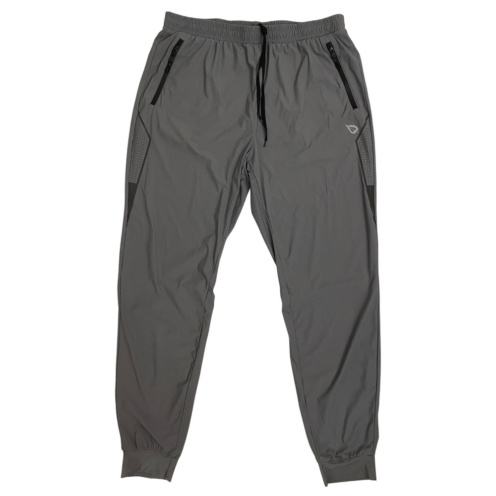 Baleaf Mens Gray Lightweight Joggers Stretch Training Pants Size L Charcoal